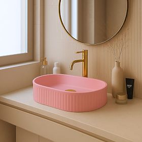 Ponadczasowa umywalka Rea Vanda Bubble Gum Matt