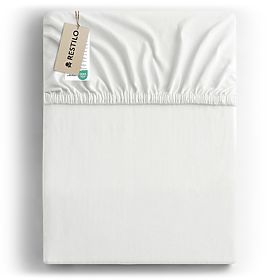 Prześcieradło AMBER kolor biały styl klasyczny materiał jersey 180-200x200 DecoKing