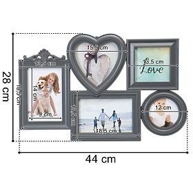 Ramka na zdjęcia CORAZON 5 zdjęć szara