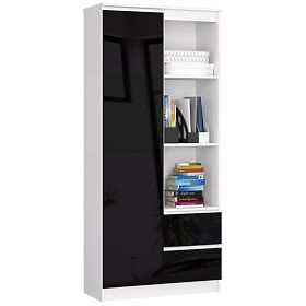 REGAŁ BIUROWY R 80 cm CLP R11 PK BIAŁY / CZARNY POŁYSK