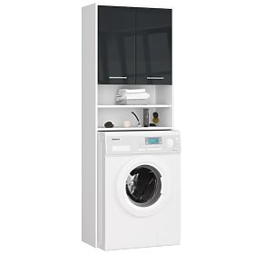 REGAŁ ŁAZIENKOWY FIN NAD PRALKĘ BIAŁY / GRAFIT POŁYSK