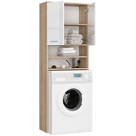 REGAŁ ŁAZIENKOWY FIN NAD PRALKĘ DĄB SONOMA / BIAŁY POŁYSK