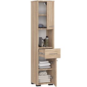 REGAŁ ŁAZIENKOWY FIN SŁUPEK 30 2D 1SZ 1W 140cm DĄB SONOMA