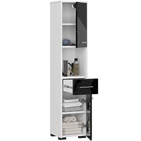 REGAŁ ŁAZIENKOWY FIN SŁUPEK 30 2D 1SZ 1W 140cm PK CZARNY POŁYSK