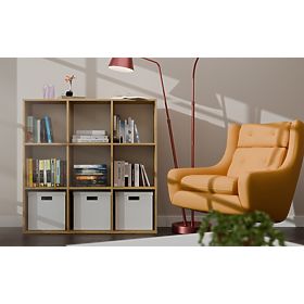 REGAŁ MALAX 3x3 H DĄB ARTISAN Z SOLIDNYM TYLNYM PANELEM HDF 110x110 CM