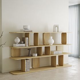 Regał Tulumo 200 cm, zaokrąglony, Dąb Cremona Torro, lectus