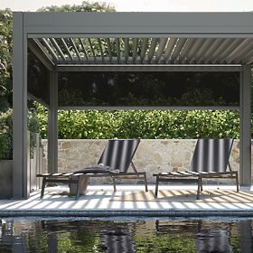 Regulowane leżak ogrodowy Shelly, aluminiowe, grafitowe