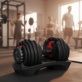 Regulowany hantel żeliwny z podstawką obciążenie 2,5-24 kg ModernHome