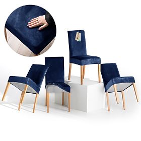 RESTILO pokrowiec na sofę SENTO kolor indygo gładki klasyczny styl