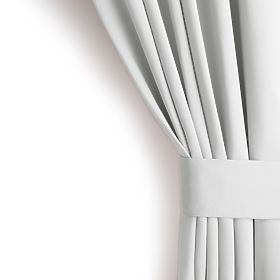 RESTILO zasłona BLACKOUT kolor biały, styl klasyczny, srebrne kółka, materiał blackout