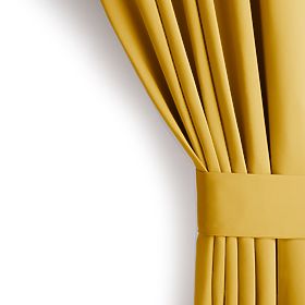 RESTILO zasłona BLACKOUT kolor musztardowy, styl klasyczny, srebrne kółka, materiał