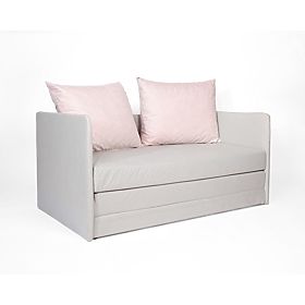 Rozkładana sofa Jack - jasnoszara / pudrowy róż, SFM