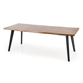 Stół rozkładany DICKSON 120–180/80 cm, blat – naturalny, nogi – czarne, Halmar
