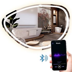 ŚCIENNE LUSTRO LED Z FUNKCJĄ BLUETOOTH 70x100cm FOG, Rea