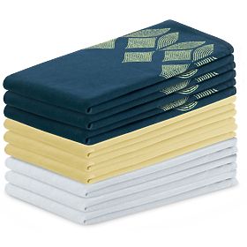 Ścierka kuchenna LETTY żółta z nadrukiem nowoczesny motyw klasyczny styl 50x70 ameliahome