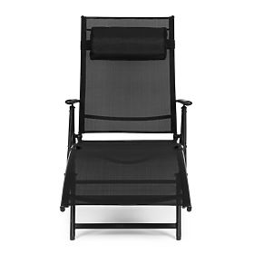 Składane leżak plażowy ogrodowy z regulowanym oparciem, stalowa konstrukcja ModernHome