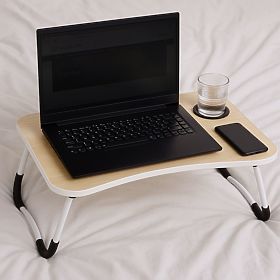 Składany stojak pod laptop 60x40 cm z lampką i wentylatorem ModernHome