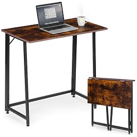 Składany stół komputerowy 80x45 cm stolik pod laptop loft antyczny orzech ModernHome, MODERNHOME