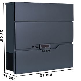 Skrzynka na listy Vidar antracyt z napisami