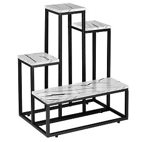 Stojak na kwiaty ANTIRES biały marmur metalowy