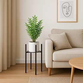 Stojak na kwiaty loftowy Torre 60 cm czarny