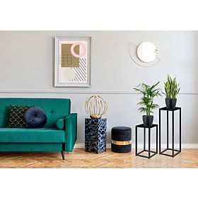 Stojak na kwiaty Piatto loft 60 cm czarny