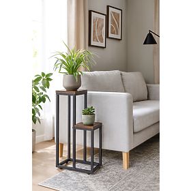 Stojak na kwiaty stojący stojak na kwiaty ozdoby 2 półki loft ModernHome