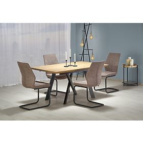 Stół CAPITAL 160-200 cm, dąb złoty / czarny (2p=1ks), Halmar