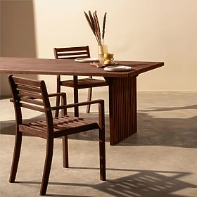 Stół ogrodowy Familis ll, 240 cm, drewno eukaliptusowe FSC, ciemnobrązowy, lectus