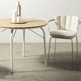 Stół ogrodowy Fioli okrągły 100 cm, drewno akacjowe FSC, biały