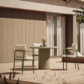 Stół ogrodowy Vibonis 100 cm, okrągły, cementowy, zielony