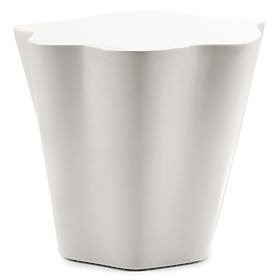 Stolik boczny Bow 49 cm, szarobeżowy, błyszczący, zaokrąglone kształty, lectus