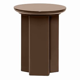 Stolik boczny Brie 40 cm, jasnobrązowy, mocha, błyszczący