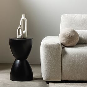 Stolik boczny Lavia 35 cm, czarny, drewno mango, lectus