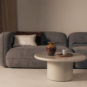 Stolik kawowy Arce 80 cm, ciemny beżowy, matowy