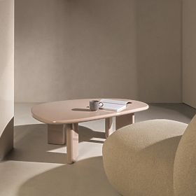 Stolik kawowy Cameron 130 cm, nude, połysk