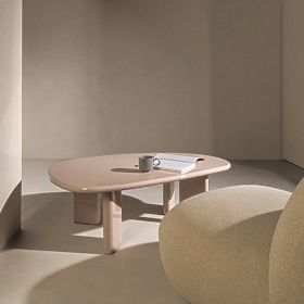 Stolik kawowy Cameron 130 cm, nude, połysk