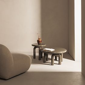 Stolik kawowy Flambe 80 cm, zielony/szary, połysk