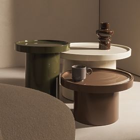 Stolik konferencyjny Chia, 70 cm, biały, błyszczący