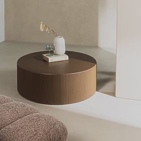 Stolik konferencyjny Ermanno, 90 cm, mocha, żłobiony, lectus