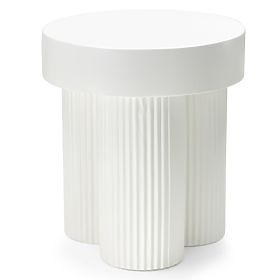 Stolik konferencyjny Salerno 45 cm, okrągły, biały, z rowkowaniem, lectus