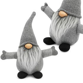 Świąteczny skrzat 35 cm YX045 SZARY