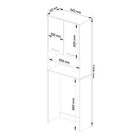 SZAFKA ŁAZIENKOWA FIN NAD PRALKĘ BIAŁY POŁYSK