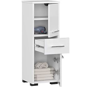SZAFKA ŁAZIENKOWA FIN SŁUPEK 30 2D 1SZ 85cm PK BIAŁY POŁYSK