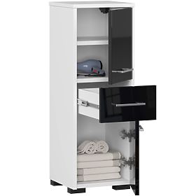 SZAFKA ŁAZIENKOWA FIN SŁUPEK 30 2D 1SZ 85cm PK CZARNY POŁYSK