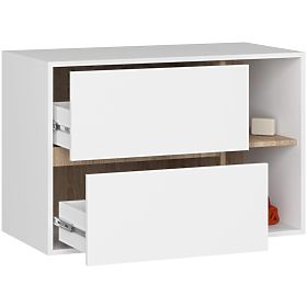 SZAFKA ŁAZIENKOWA POD UMYWALKĘ VAMI W90 2SZ 2P BIAŁA / DĄB SONOMA