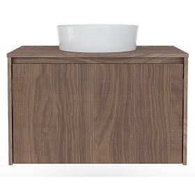 Szafka pod umywalkę na blat Pezzo 80 cm, orzech, żłobkowana