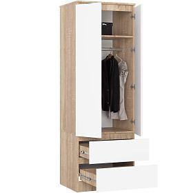 SZAFKA STAR S 60 cm 2 DRZWI 2 SZUFLADY SONOMA / BIAŁA