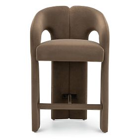 Tapicerowane krzesło barowe Castelo mocha