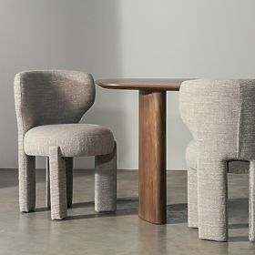 Tapicerowane krzesło Elaine beżowe, zaokrąglony kształt, lectus